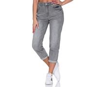 Hailys Damen High Waist Ankle Mom Jeans Mi44rell knöchellange Jeanshose KAX-2102057-1A Grey XXL