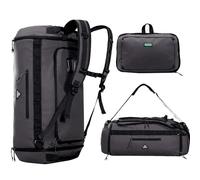 Haimont Rucksacktasche 50L Wasserabweisende Sporttasche Faltbar Männer Frauen mit Schuhfach für Reisen Wandern Camping Outdoor Dunkelgrau