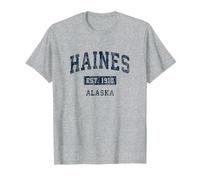 Haines Alaska AK Vintage Sports Etabliertes marineblaues Design T-Shirt