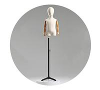 HAIPENG Kinder Schneiderpuppe Torso Büste, Modell Requisiten Mit Kopf Und Holzarme, Kinder Bekleidungsgeschäft Verstellbare Höhe Puppen, Metall Stativ, 3 Farben (Farbe : Black, Größe : 3 Years Old)