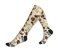 Hairy Frettchen-Kompressionsstrümpfe für Damen und Herren, 20-30 mmHg, kniehohe Waden für fliegende Laufkrankenschwestern