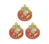 HAISENG 3 x Strand-Halskettenanhänger, lebendige Muscheln, Charm, Edelstahl, Bastelkomponenten, Ozeanik-Thema, Halsketten-Anhänger, Einheitsgröße, Wie beschrieben, Wie beschrieben