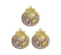 HAISENG 3 x Strand-Halskettenanhänger, lebendige Muscheln, Charm, Edelstahl, Bastelkomponenten, Ozeanik-Thema, Halsketten-Anhänger, Einheitsgröße, Wie beschrieben, Wie beschrieben