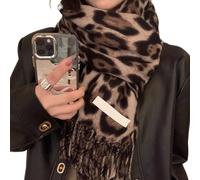 HAISENG Großer Schal, Decke, Cardigan, Pullover, offener Poncho, Winterschal, Wickeltuch, bedruckt, Poncho, Schal, Quasten, khaki, One size