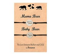 HAISENG Kreativer Hohlbär für Paare, beste Freunde, passende Beziehung, geflochtene Kordelkette, Schmuck, Geschenke, verstellbare Perlenarmbänder für Teenager, Mädchen, Damen, 2 Stück, Einheitsgröße