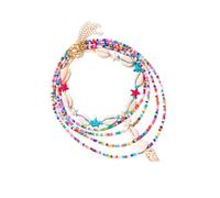 HAISENG Verstellbare Strandschalen Halskette Für Frauen Mehrschichtiger Nackenketten Mode Accessoires Hautfreundlicher Schmuck Natürlicher Muschel