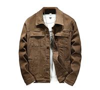 Haitpant Frühling Herbst Herren Braun Jeansjacke Stretch Slim Jeansjacke Herrenbekleidung, coffee, XL