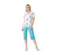 hajo Damen Capri-Schlafanzug, Klima-Komfort Multicolor 44/46
