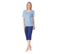 hajo Damen Capri-Schlafanzug, Klima-Soft Marine/bleu 40/42