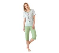 hajo Damen Capri-Schlafanzug, Premium Cotton Schilf 44/46