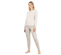 hajo - Damen Frottee Schlafanzug mit Bündchen, silbermelange, 36/38