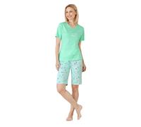 hajo Damen Shorty-Schlafanzug, Premium Cotton Mint 44/46