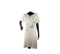 Hajo Damen Sleepshirt Baumwolle Stretch Nachthemd Kurzarm Hellgelb (44/46)