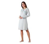 hajo Damen - Sleepshirt, Klima Light - 100cm, silbermelange, 36/38