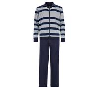 hajo Herren Hausanzug, 2-tlg. Set - Klima-Komfort, Jacke und Hose, Cotton-Mix Blau 4XL