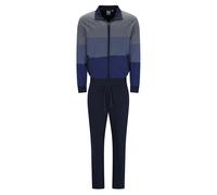 hajo Herren Hausanzug, lang - Klima-Komfort, Zip-Jacke, Baumwoll-Mix Dunkelblau XL