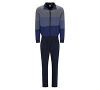 hajo Herren Hausanzug, lang - Klima-Komfort, Zip-Jacke, Baumwoll-Mix Dunkelblau / XL XL Mehrfarbig