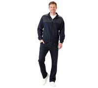 hajo Herren Hausanzug, lang - Soft Sweat, Zip-Jacke, Homewear Dunkelblau 4XL