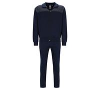 hajo Herren Hausanzug, lang - Soft Sweat, Zip-Jacke, Homewear Dunkelblau M