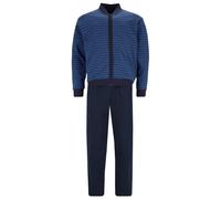 hajo Herren Homewear Anzug, 2-tlg. Set - Klima-Komfort, Jacke und Hose, Cotton-Mix, blau, 2XL Blau