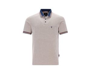 HAJO Herren Poloshirt ? Beige/Blau ? Stay Fresh ? Kurzarm Polo 6XL