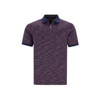 HAJO Herren Poloshirt ? Multicolor Rot/Blau ? Softknit ? Reißverschluss Polo 3XL