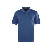 HAJO Herren Poloshirt Softknit Blau ? Kurzarm Polo mit Reißverschluss ? 60% gekämmte Baumwolle ? Atmungsaktiv & pflegeleicht ? Sommer Polo 5XL