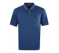 hajo Herren Poloshirt Softknit Blau - Kurzarm Polo mit Reißverschluss - 60% gekämmte Baumwolle - Atmungsaktiv & pflegeleicht - Sommer Polo - 5XL
