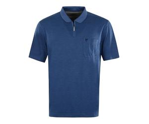 hajo Herren Poloshirt Softknit Blau - Kurzarm Polo mit Reißverschluss - 60% gekämmte Baumwolle - Atmungsaktiv & pflegeleicht - Sommer Polo - 5XL