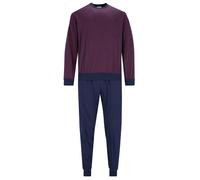 hajo Herren Schlafanzug 2-tlg. Set - lang, Bündchen, Rundhals, Premium Cotton Weinrot / 3XL XXXL Rot