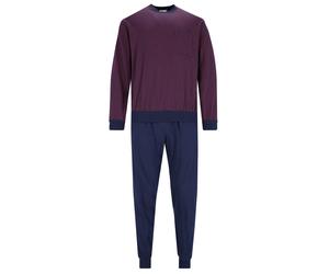 hajo Herren Schlafanzug 2-tlg. Set - lang, Bündchen, Rundhals, Premium Cotton Weinrot / 3XL XXXL Rot