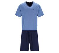 hajo Herren Schlafanzug, kurz - Klima-Light, Pyjama, Shorty, Baumwoll-Mix Blau / XL XL Mehrfarbig