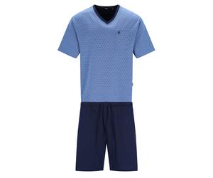 hajo Herren Schlafanzug, kurz - Klima-Light, Pyjama, Shorty, Baumwoll-Mix Blau / XL XL Mehrfarbig