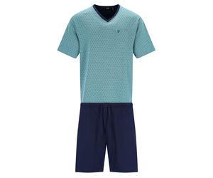 hajo Herren Schlafanzug, kurz - Klima-Light, Pyjama, Shorty, Baumwoll-Mix Hellblau M
