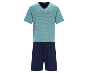 hajo Herren Schlafanzug, kurz - Klima-Light, Pyjama, Shorty, Baumwoll-Mix Hellblau / M M Mehrfarbig