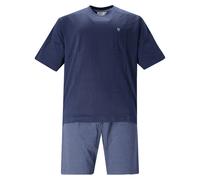 hajo Herren Schlafanzug, kurz - Premium Cotton, Shorty, Kurzarm, Rundhals Blau 2XL