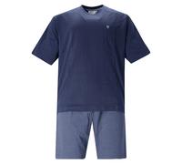hajo Herren Schlafanzug, kurz - Premium Cotton, Shorty, Kurzarm, Rundhals Blau / 2XL XXL Blau