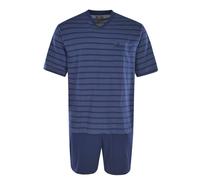 hajo Herren Schlafanzug Set - Shorty, kurz, Kurzarm, Klima-Light, Cotton-Mix Blau 4XL