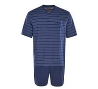 hajo Herren Schlafanzug Set - Shorty, kurz, Kurzarm, Klima-Light, Cotton-Mix Blau M