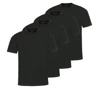 hajo Herren T-Shirt, 4er Pack - Basic, Kurzarm, Rundhals, Baumwolle, uni Schwarz 5XL