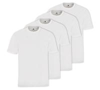 hajo Herren T-Shirt, 4er Pack - Basic, Kurzarm, Rundhals, Baumwolle, uni Weiß S