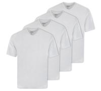 hajo Herren T-Shirt, 4er Pack - Basic, Kurzarm, V-Ausschnitt, Baumwolle, uni Weiß S