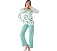 Hajo Interlock-Jersey Damen-Schlafanzug 48 / 50 jade