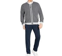 hajo Herren Homewear Anzug, 2-tlg. Set - Klima-Komfort, Jacke und Hose, Cotton-Mix Blau XL