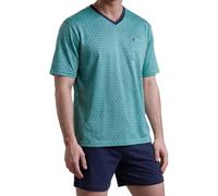 Hajo Herren Schlafanzug Klima-Light – kurz, Shorty, Baumwoll-Mix – Hellblau L