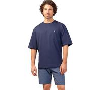 hajo Herren Schlafanzug, kurz - Premium Cotton, Shorty, Kurzarm, Rundhals Blau M