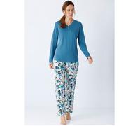 Hajo Single-Jersey Damen-Schlafanzug 40 / 42 blau