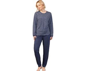 Hajo Single-Jersey Damen-Schlafanzug 48 / 50 dunkelblau meliert