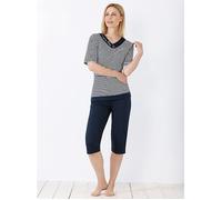 Hajo Single-Jersey Damen-Schlafanzug blau 48 / 50