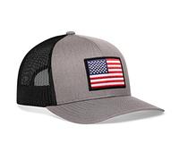 HAKA Amerikanische Flagge Hut USA Trucker Hut für Männer & Frauen Einstellbare Baseball Cap Mesh Snapback Durable Outdoor Hut, Grau/Schwarz, Einheitsgröße